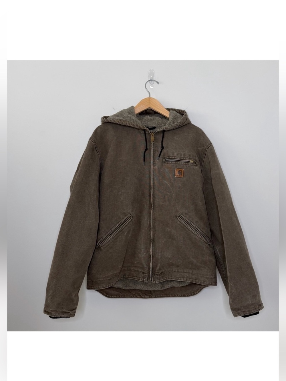Carhartt Men's J141 Mrh Sherpa Lined Sierra Jacket Hooded Size L Grunge Workwear